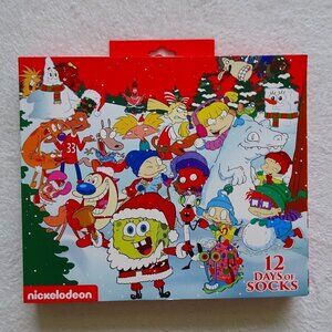 Nickelodeon 12 Days Of Socks Size 6-12 SpongeBob, Rugrats, Ren & Stimpy, CatDog